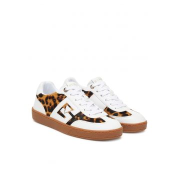 Tenisi dama  Leopa - piele naturala - FLTNC2 PEL12 - alb