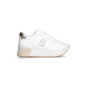 Pantofi sport cu garnituri din piele - Alb