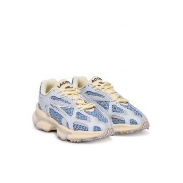 Pantofi sport dama -  bej/albastru - textil/sintetic - talpa groasa