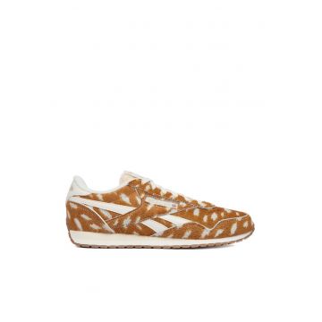 Pantofi sport dama  maroniu-alb - piele intoarsa-sintetic - design modern - confortabil