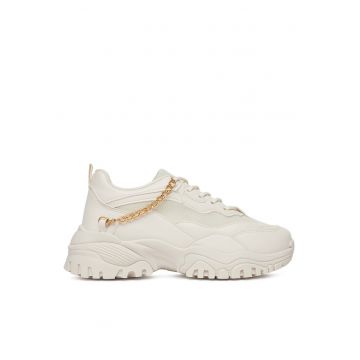 Pantofi sport dama -  sneakers bej - piele ecologica -