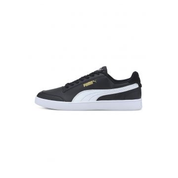 Pantofi sport de piele ecologica Shuffle - Alb/Auriu/Negru