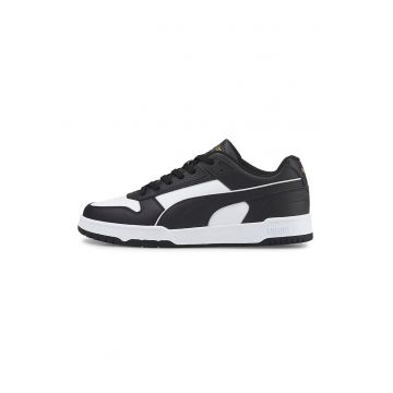 Pantofi sport de piele ecologica si piele RBD Game - Alb/Auriu/Negru