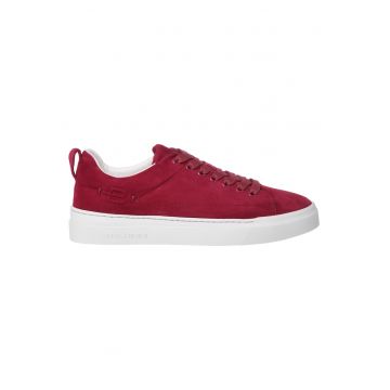 Pantofi sport de piele intoarsa cu sireturi - Fucsia