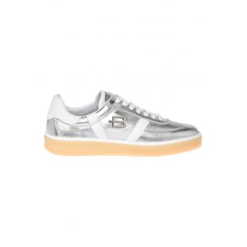 Pantofi sport din piele cu aspect metalic - Argintiu