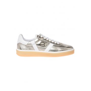 Pantofi sport din piele cu aspect metalic - Auriu