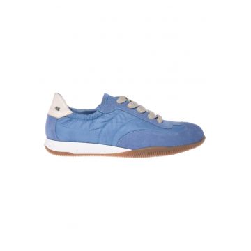 Pantofi sport din piele intoarsa cu insertii din material textil - Albastru
