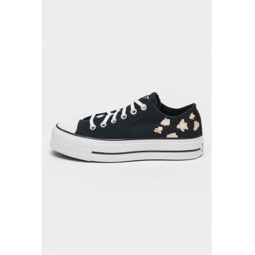 Pantofi sport low-cut cu model floral All Star - Negru/Bej