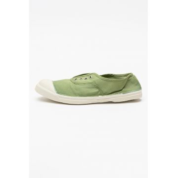 Tenisi low-cut din material textil - Verde iarba