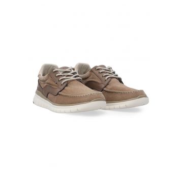 Pantofi din material textil cu insertii din piele