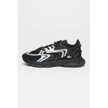 Pantofi sport cu garnituri de piele intoarsa L003 Neo - Negru/Argintiu