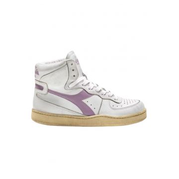 Pantofi sport cu profil inalt din piele - cu aspect vintage -