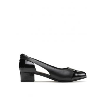 Pantofi sport dama Negru din piele naturala - Negru
