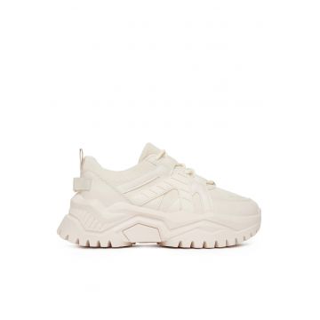 Pantofi sport dama -  sneakers bej - piele ecologica -