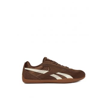 Pantofi sport dama  ULTRA - maro-alb - material textil si piele intoarsa - design sportiv