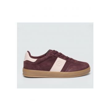 Pantofi sport din piele intoarsa cu garnitura de piele ecologica -