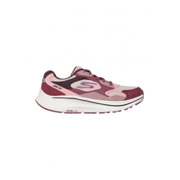 Pantofi sport Go Run Consistent 2.0- Retro cu insertii de piele intoarsa - Roz pastel/Bej deschis