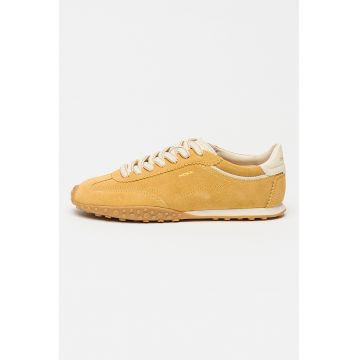Pantofi sport low-cut de piele intoarsa - Caramel