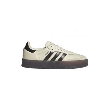 Pantofi sport Samba din piele si piele intoarsa - Alb fildes/Negru