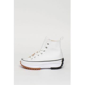 Tenisi inalti unisex cu talpa flatform Run Star Hike - Alb/Negru