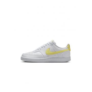 Pantofi sport Court Vision Low Next Nature din piele ecologica - Alb/Galben pai