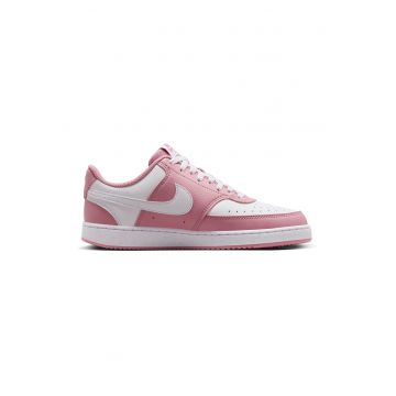 Pantofi sport Court Vision Low Next Nature din piele ecologica - Alb/Roz aprins