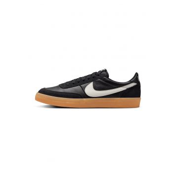 Pantofi sport cu insertii din piele si piele intoarsa - Alb/Negru