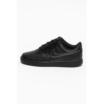 Pantofi sport de piele cu detalii de piele ecologica Court Vision - Negru