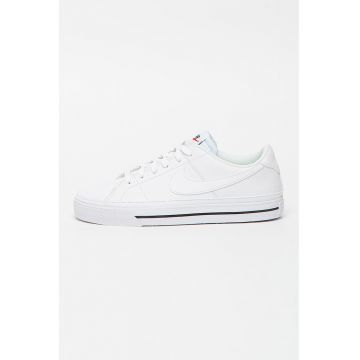 Pantofi sport de piele ecologica cu imprimeu logo Court Legacy - Alb optic