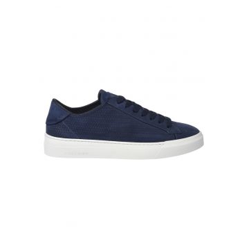 Pantofi sport de piele nabuc cu aspect impletit - Albastru
