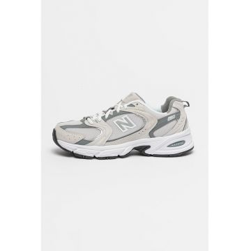 Pantofi sport din plasa cu garnituri din piele si piele intoarsa 530 - Gri