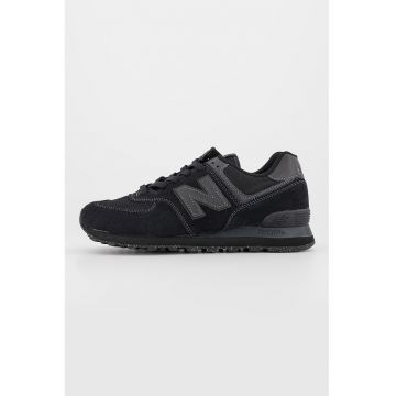 574 Pantofi sport cu insertii de piele intoarsa - Negru/Gri inchis