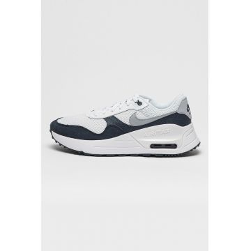 Pantofi sport cu detalii de piele intoarsa Air Max SYSTM - Alb - Gri cenusiu - Bleumarin - 10