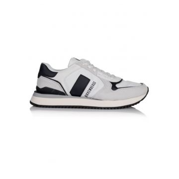 Pantofi sport cu insertii din piele intoarsa -
