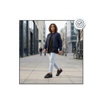 Pantofi Sport Dama -  Superstar II - Neagra - Cod Model JI0081 - Sneakers Confortabili Cu Profil Jos Din Piele Premium - Protectie Clasica Pentru Degete In Forma De Scoica