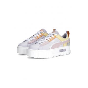 Pantofi sport flatform colorblock Mayze UT - Portocaliu/Lila pal/Roz pal