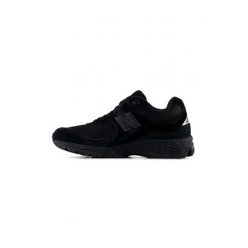 Pantofi sport low-cut cu garnituri din piele intoarsa - Negru