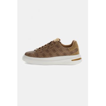 Pantofi sport low-cut cu model monograma - Maro deschis