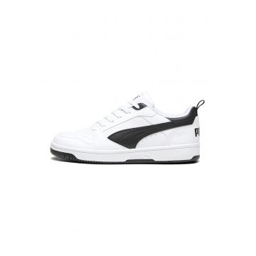 Pantofi sport unisex Rebound v6 din piele ecologica - Negru/Alb murdar