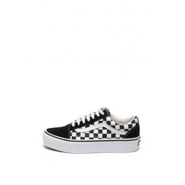 Tenisi flatform unisex - cu insertii de piele intoarsa Old Skool