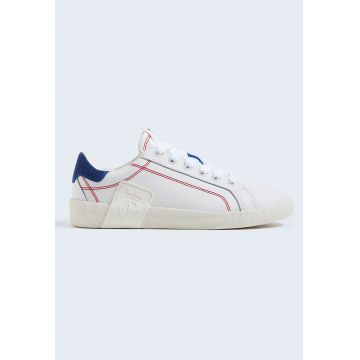 Pantofi sport de piele cu cusaturi contrastante