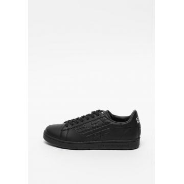 Pantofi sport unisex de piele cu logo in relief