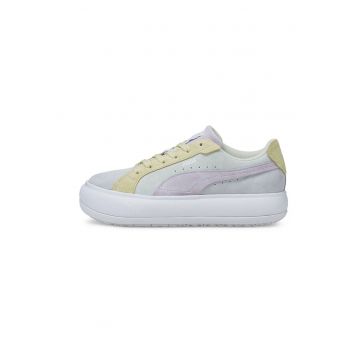 Pantofi sport flatform din piele intoarsa cu model colorblock Mayu Raw