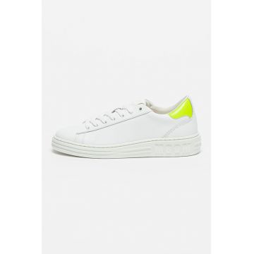 Pantofi sport wedge de piele si piele ecologica