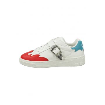 Pantofi sport de piele cu catarame decorative