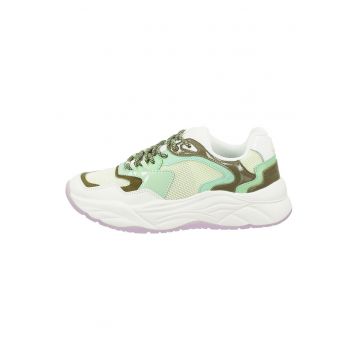 Pantofi sport de piele cu garnituri de piele intoarsa