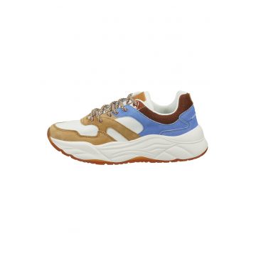 Pantofi sport wedge cu garnituri de piele intoarsa
