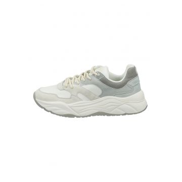 Pantofi sport wedge cu garnituri de piele intoarsa