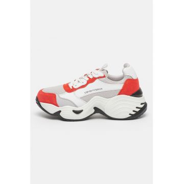 Pantofi sport cu aspect masiv si model colorblock