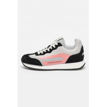 Pantofi sport cu garnituri de piele intoarsa